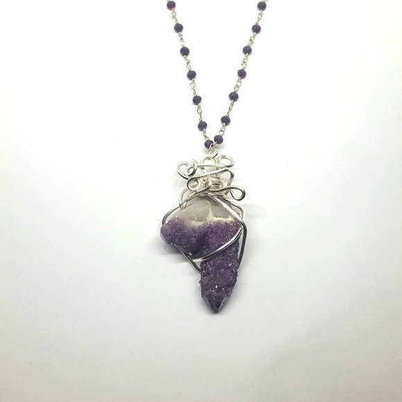 Fairy Amethyst Spirit Quartz Crystal Necklace - Picture 3 of 8
